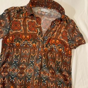 UO tribal print button front dress